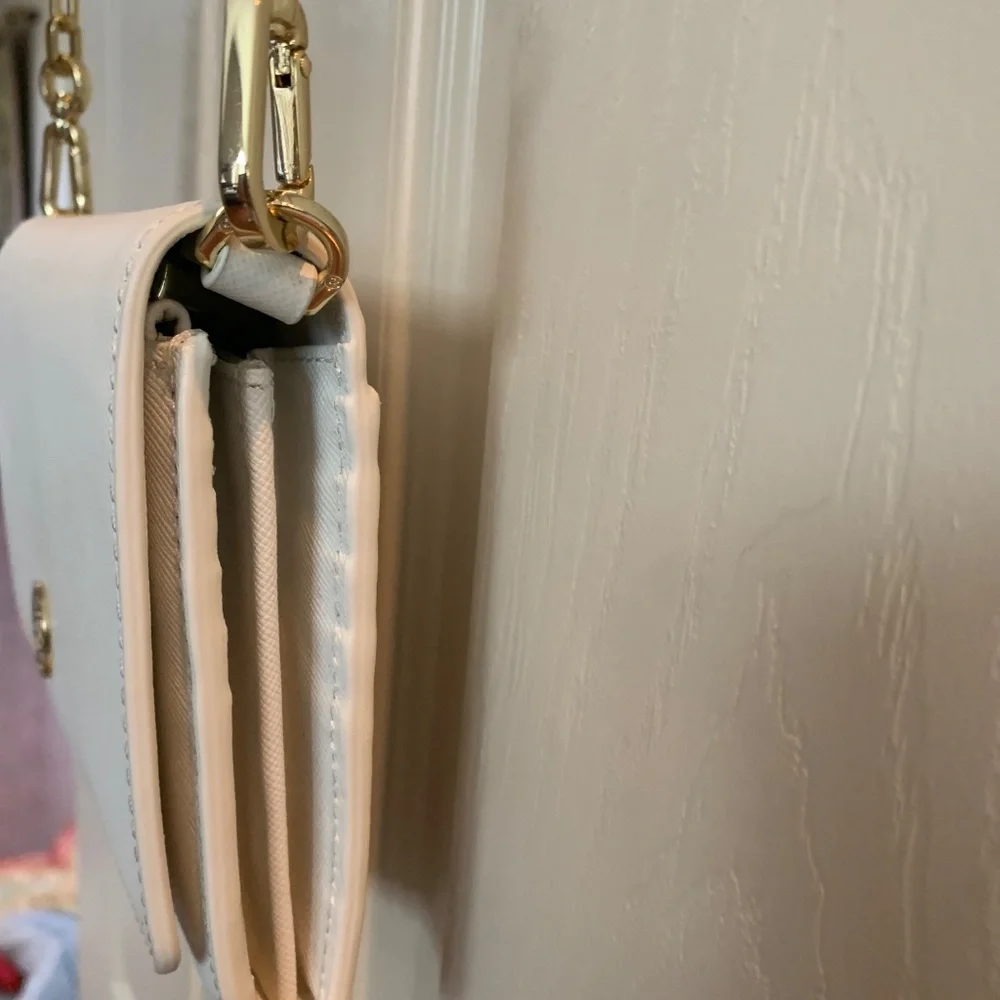Tory Burch Cream Small Leather Crossbody Handbag